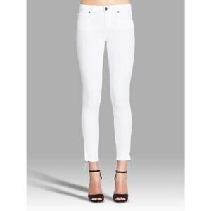 PAIGE Verdugo Ankle Jeans Size 25 White Stretch Slim Fit 5 Pocket Fray Edge